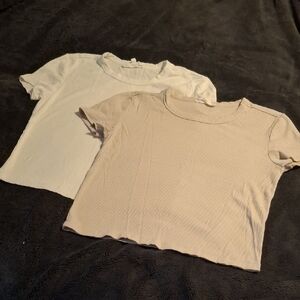 Lot Of 2 Gypsy + Jade Ribbed Stretch Tees